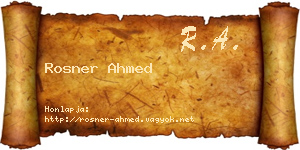 Rosner Ahmed névjegykártya
